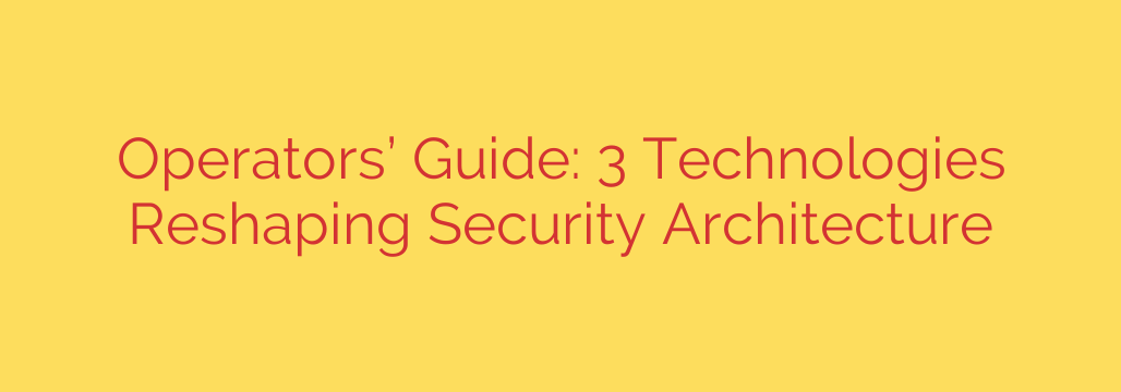 Operators’ Guide: 3 Technologies Reshaping Security Architecture