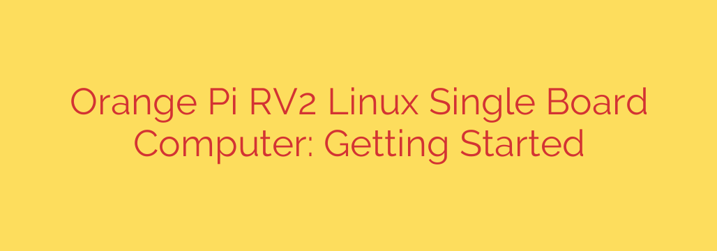 Orange Pi RV2 Linux Single Board Computer: Getting Started