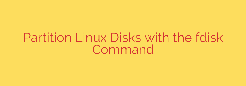 Partition Linux Disks with the fdisk Command