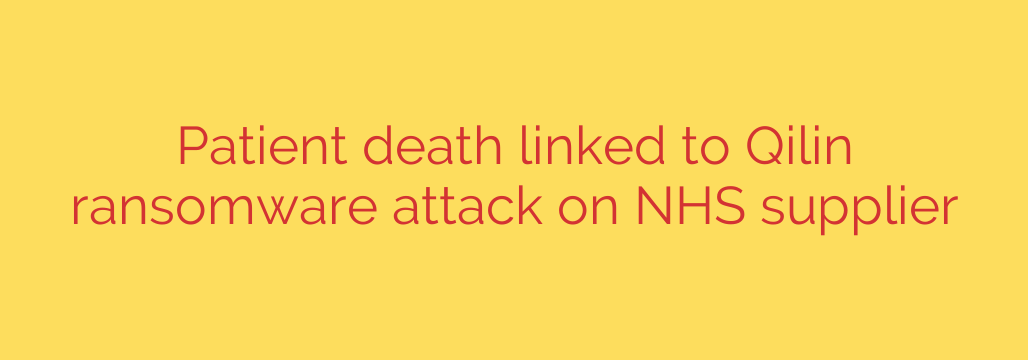 Patient death linked to Qilin ransomware attack on NHS supplier