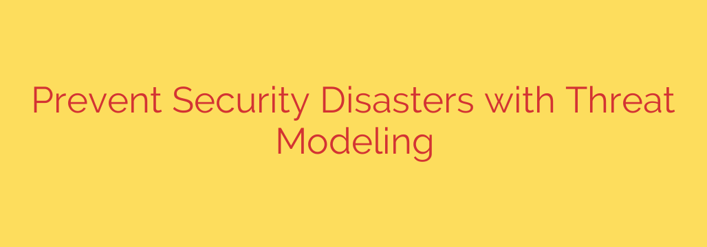Prevent Security Disasters with Threat Modeling