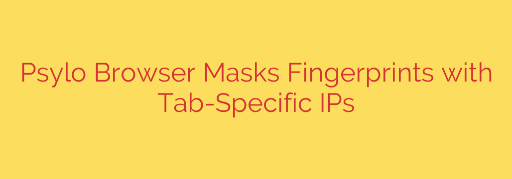 Psylo Browser Masks Fingerprints with Tab-Specific IPs