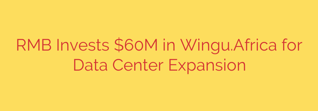 RMB Invests $60M in Wingu.Africa for Data Center Expansion