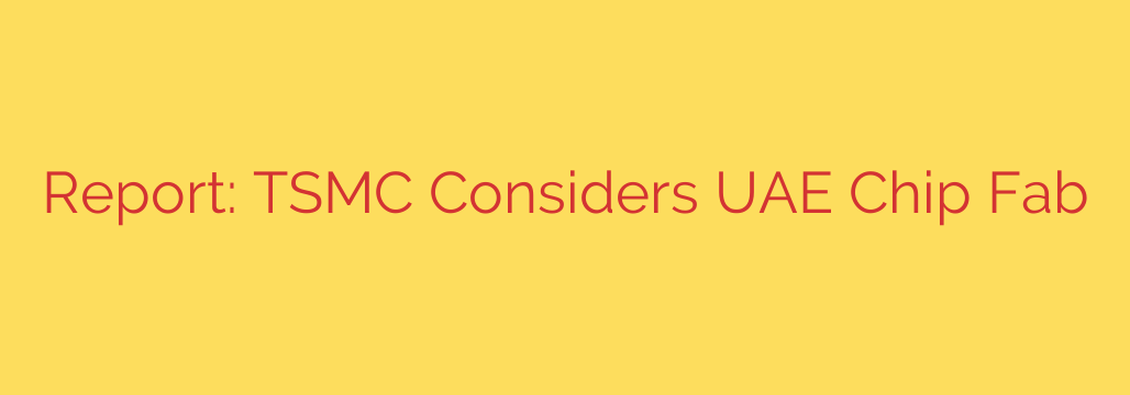 Report: TSMC Considers UAE Chip Fab