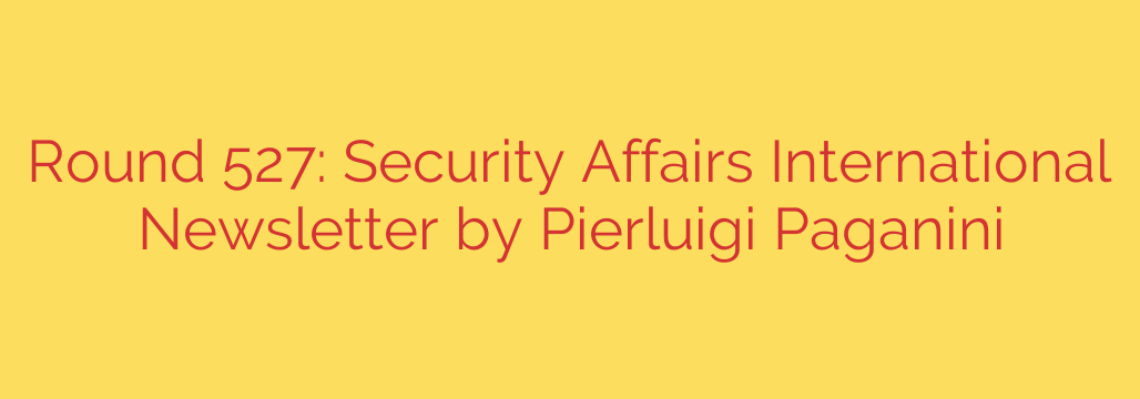 Round 527: Security Affairs International Newsletter by Pierluigi Paganini