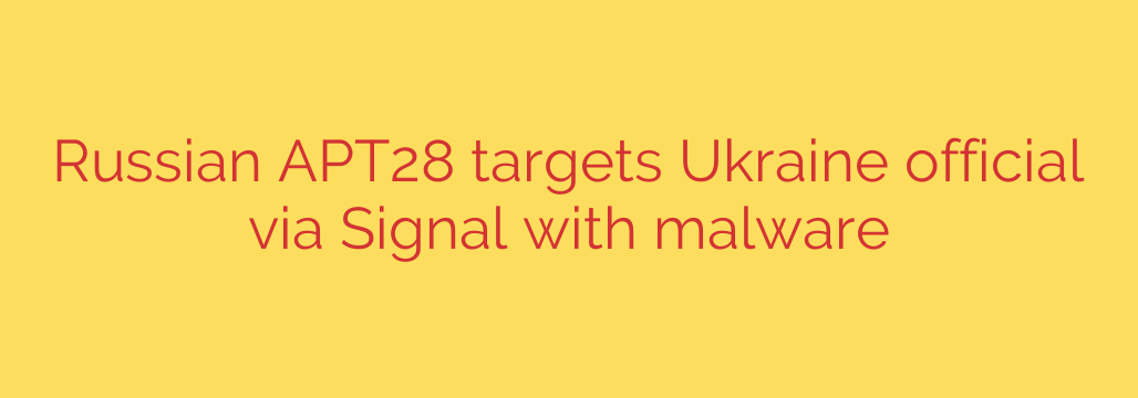 Russian APT28 targets Ukraine official via Signal with malware