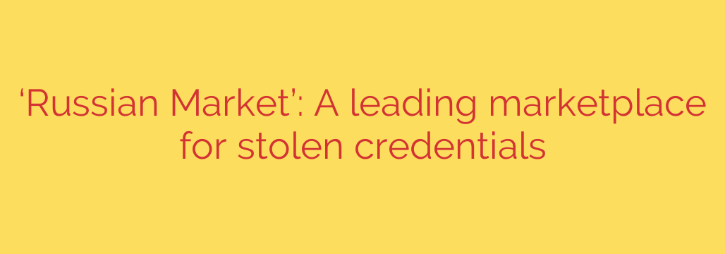 ‘Russian Market’: A leading marketplace for stolen credentials