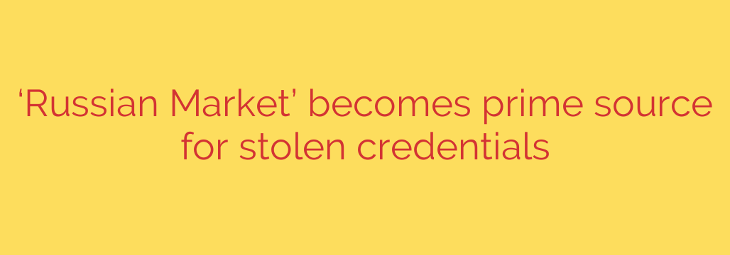 ‘Russian Market’ becomes prime source for stolen credentials