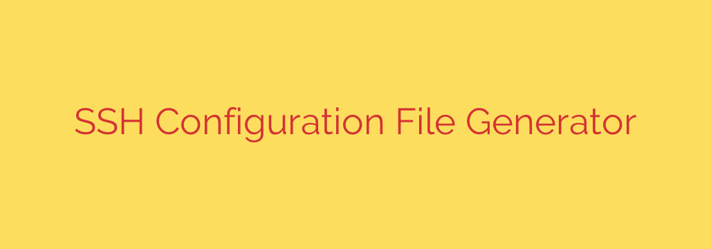 SSH Configuration File Generator