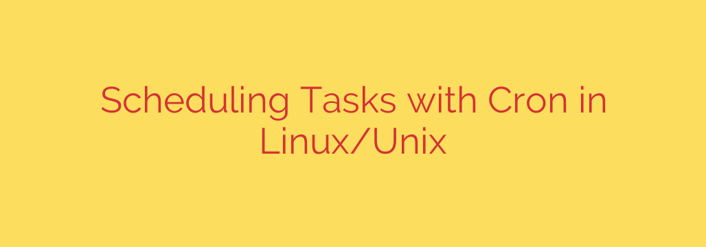 Scheduling Tasks with Cron in Linux/Unix