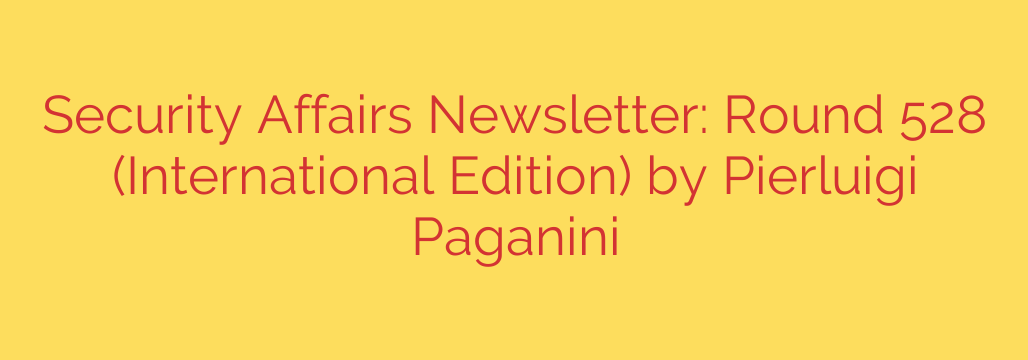 Security Affairs Newsletter: Round 528 (International Edition) by Pierluigi Paganini