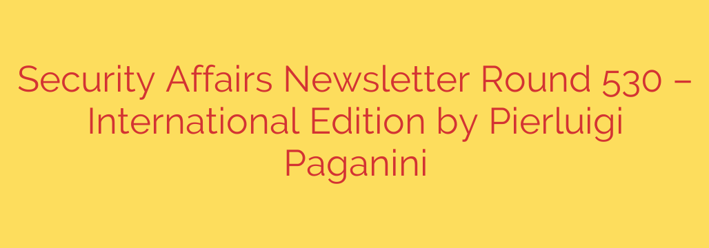 Security Affairs Newsletter Round 530 – International Edition by Pierluigi Paganini
