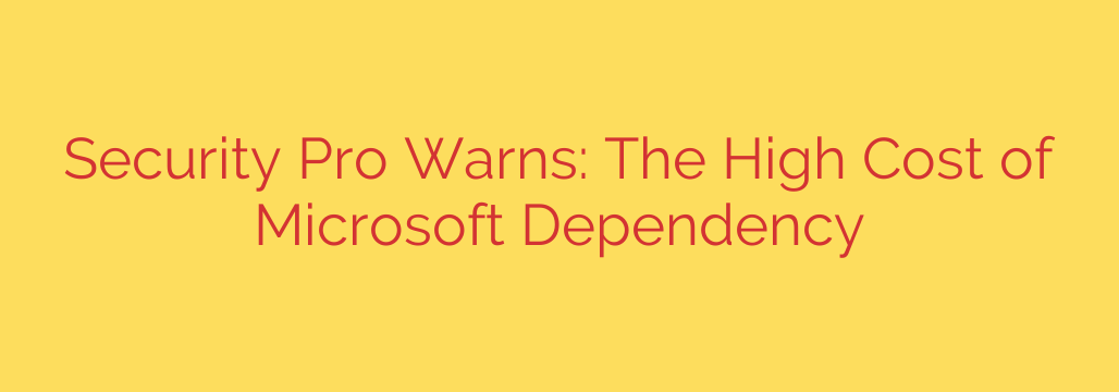 Security Pro Warns: The High Cost of Microsoft Dependency