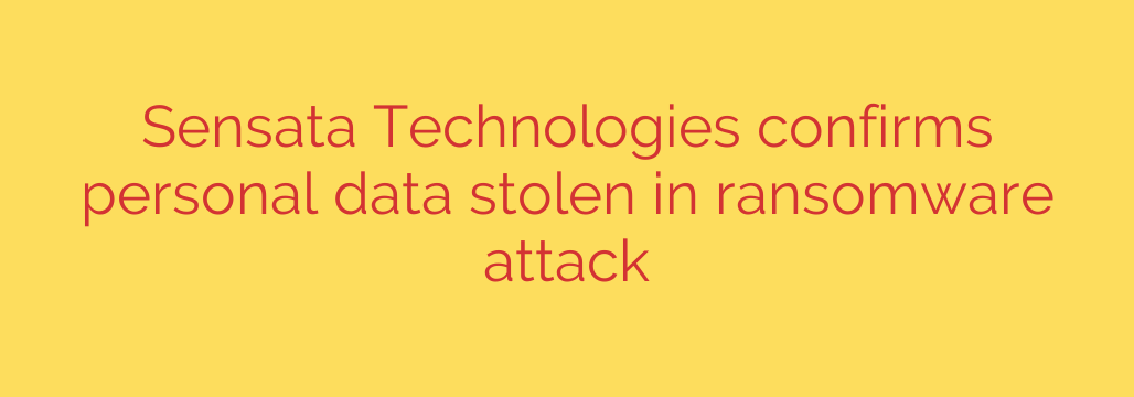 Sensata Technologies confirms personal data stolen in ransomware attack