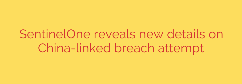 SentinelOne reveals new details on China-linked breach attempt