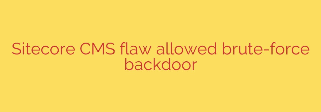 Sitecore CMS flaw allowed brute-force backdoor