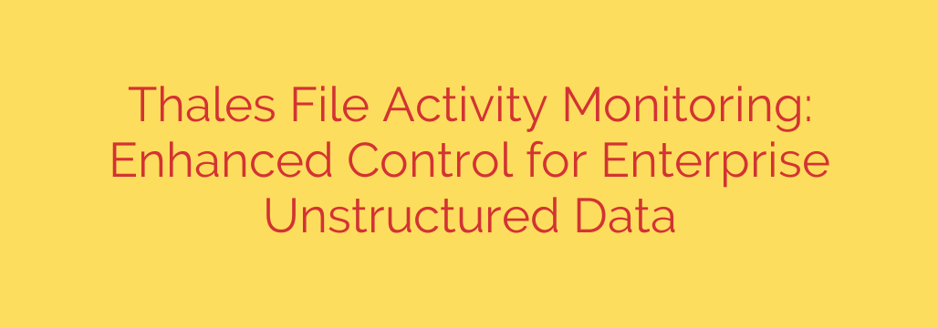 Thales File Activity Monitoring: Enhanced Control for Enterprise Unstructured Data