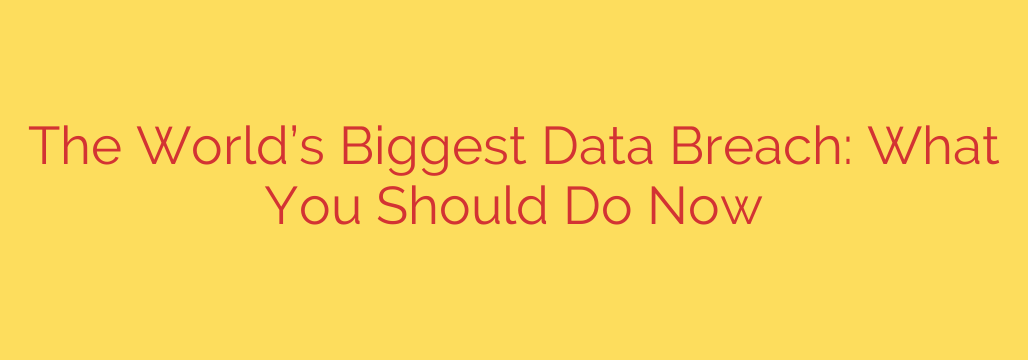 The World’s Biggest Data Breach: What You Should Do Now
