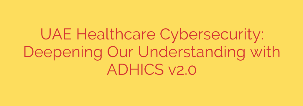 UAE Healthcare Cybersecurity: Deepening Our Understanding with ADHICS v2.0