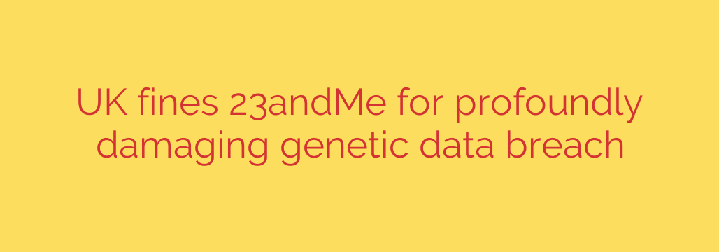 UK fines 23andMe for profoundly damaging genetic data breach