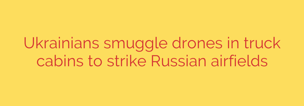 Ukrainians smuggle drones in truck cabins to strike Russian airfields