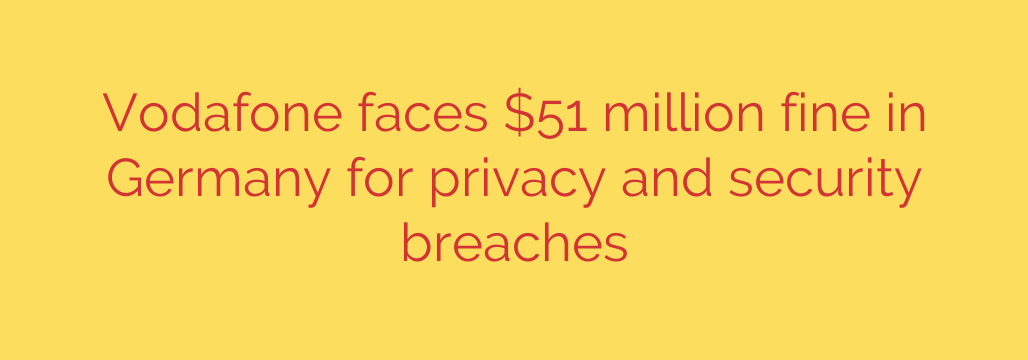 Vodafone faces $51 million fine in Germany for privacy and security breaches