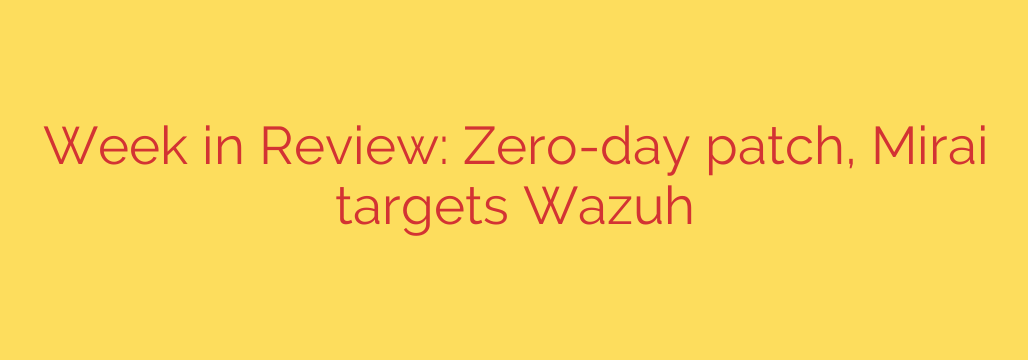 Week in Review: Zero-day patch, Mirai targets Wazuh