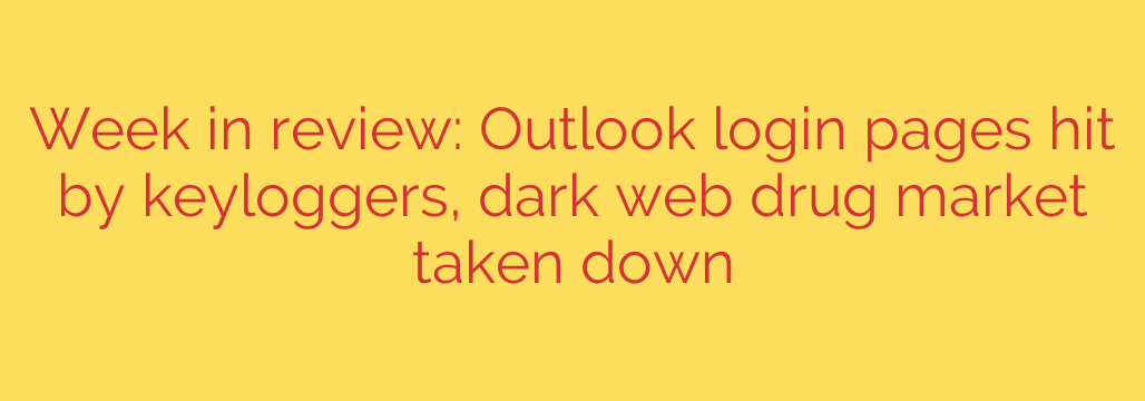 Week in review: Outlook login pages hit by keyloggers, dark web drug market taken down