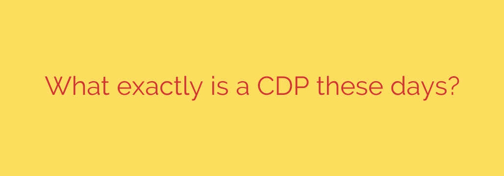 What exactly is a CDP these days?