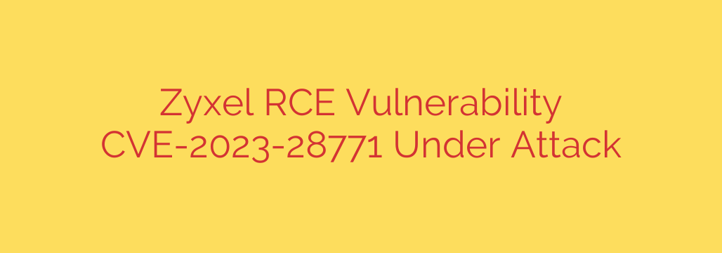 Zyxel RCE Vulnerability CVE-2023-28771 Under Attack