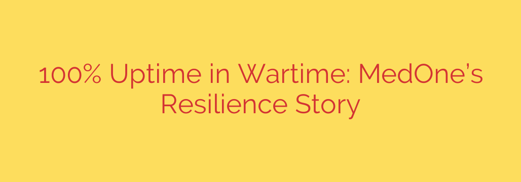 100% Uptime in Wartime: MedOne’s Resilience Story