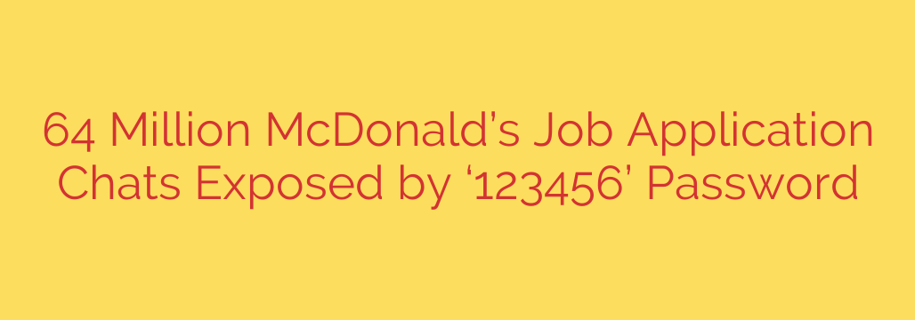 64 Million McDonald’s Job Application Chats Exposed by ‘123456’ Password