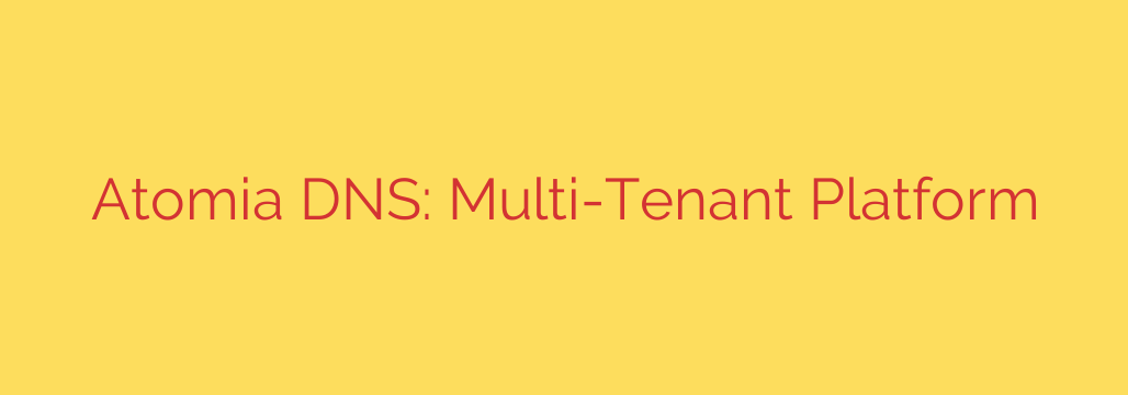 Atomia DNS: Multi-Tenant Platform