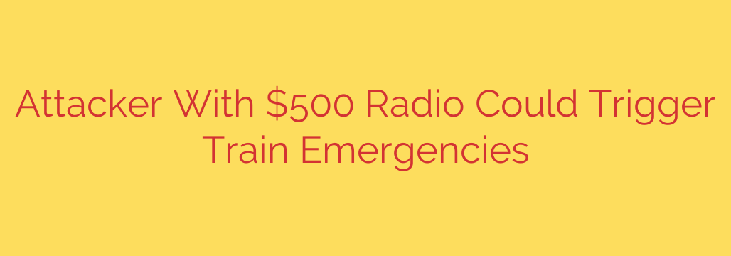 Attacker With $500 Radio Could Trigger Train Emergencies