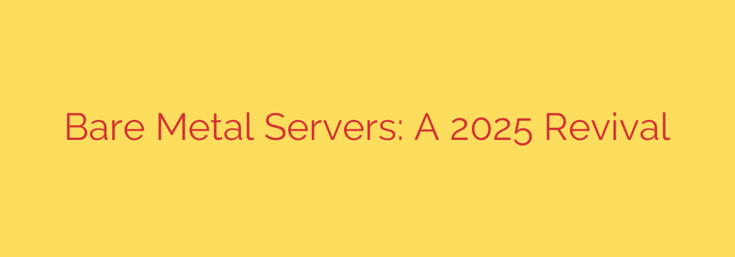 Bare Metal Servers: A 2025 Revival
