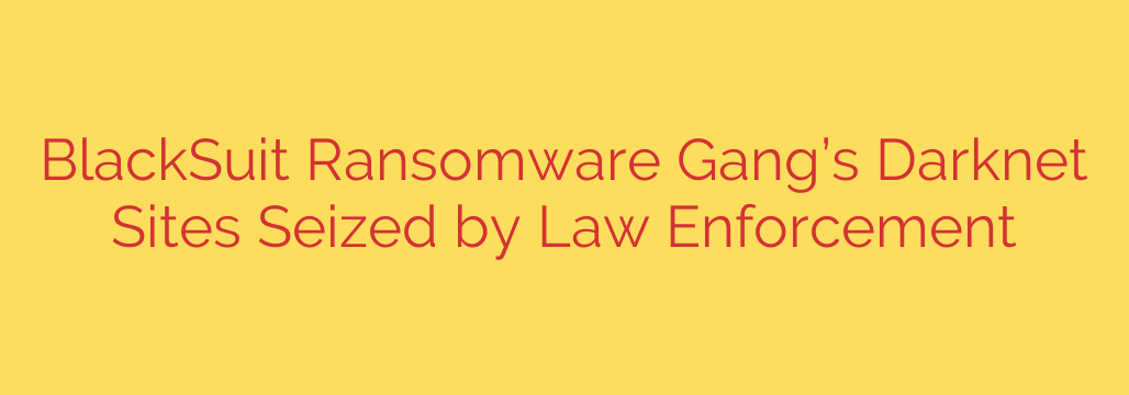BlackSuit Ransomware Gang’s Darknet Sites Seized by Law Enforcement