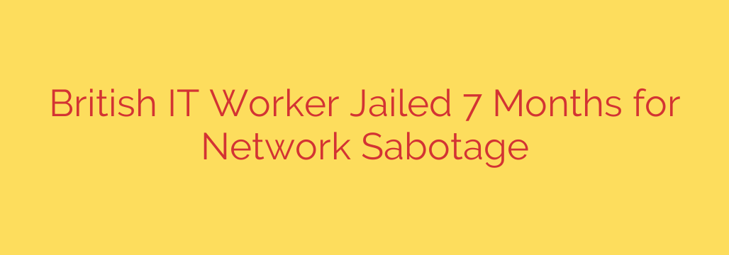 British IT Worker Jailed 7 Months for Network Sabotage