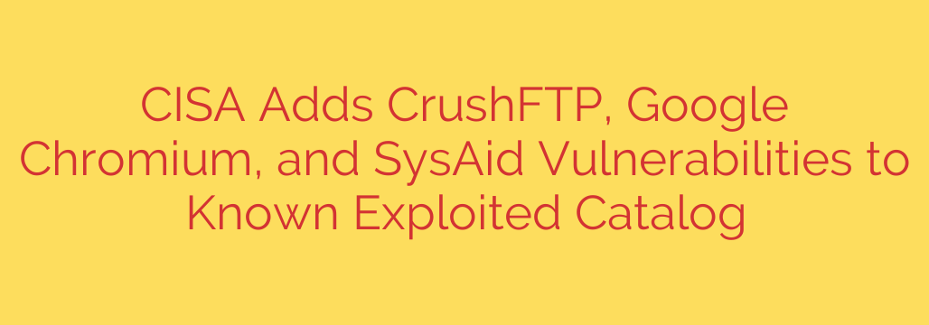 CISA Adds CrushFTP, Google Chromium, and SysAid Vulnerabilities to Known Exploited Catalog
