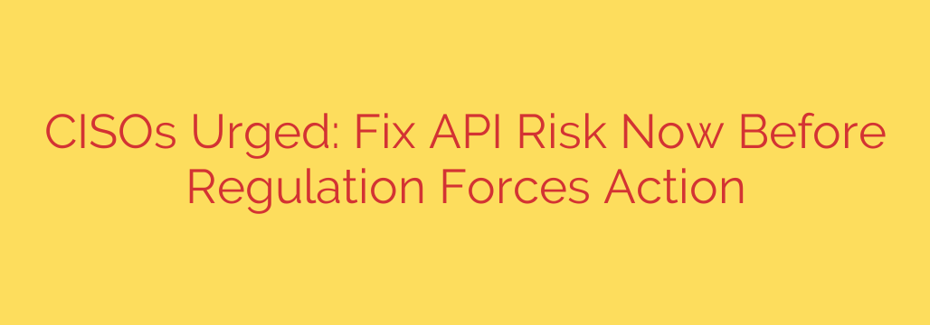 CISOs Urged: Fix API Risk Now Before Regulation Forces Action