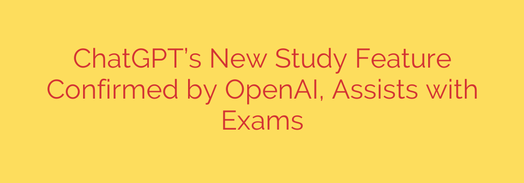 ChatGPT’s New Study Feature Confirmed by OpenAI, Assists with Exams