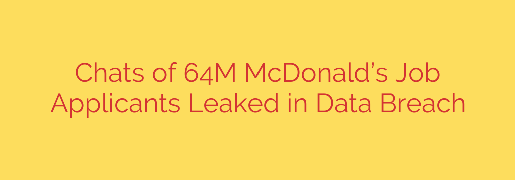 Chats of 64M McDonald’s Job Applicants Leaked in Data Breach