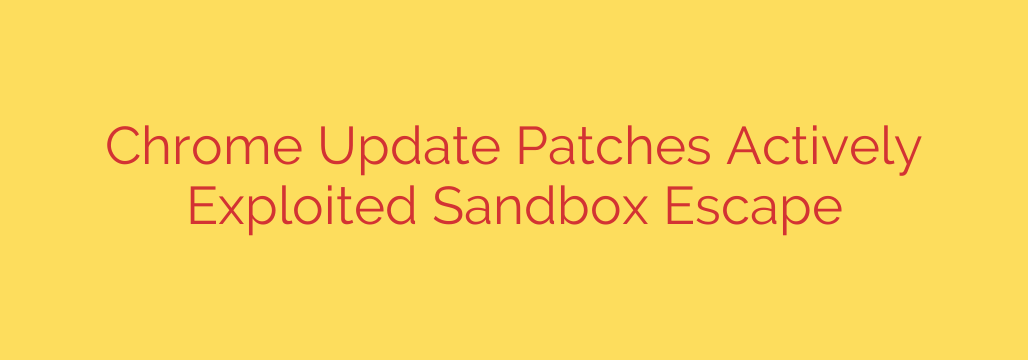 Chrome Update Patches Actively Exploited Sandbox Escape