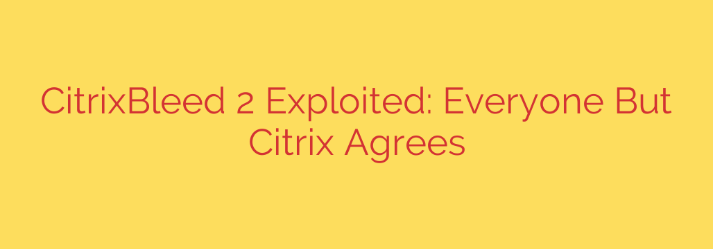 CitrixBleed 2 Exploited: Everyone But Citrix Agrees