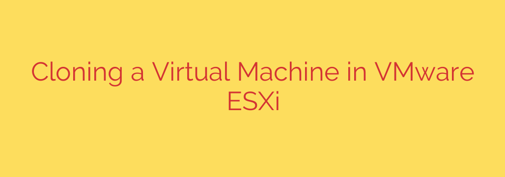 Cloning a Virtual Machine in VMware ESXi