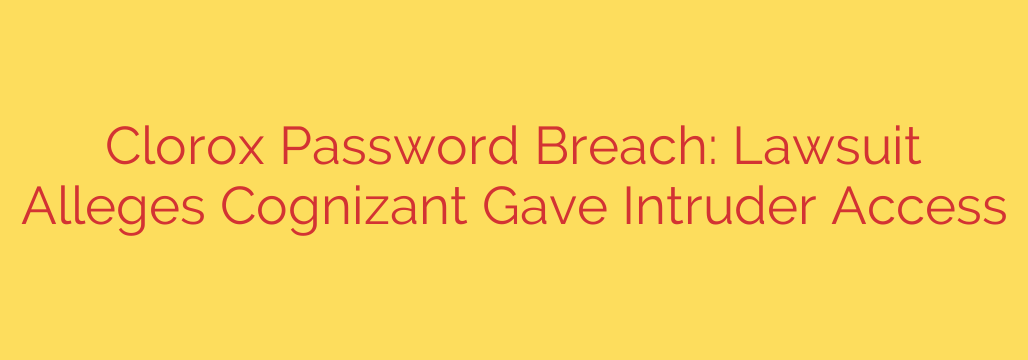 Clorox Password Breach: Lawsuit Alleges Cognizant Gave Intruder Access