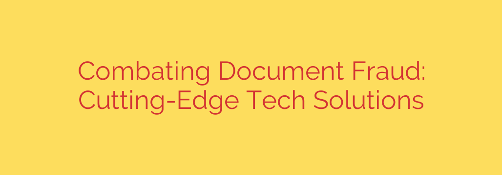 Combating Document Fraud: Cutting-Edge Tech Solutions