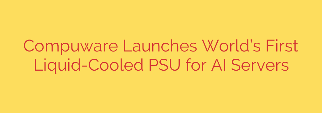 Compuware Launches World’s First Liquid-Cooled PSU for AI Servers