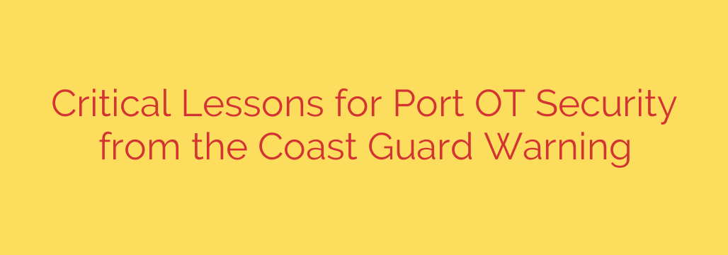 Critical Lessons for Port OT Security from the Coast Guard Warning