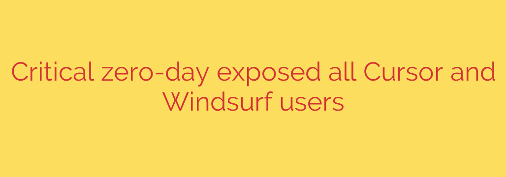 Critical zero-day exposed all Cursor and Windsurf users