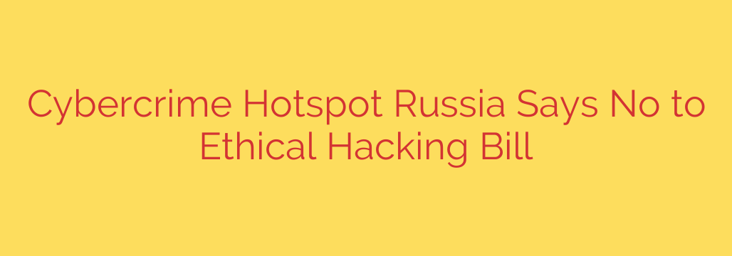 Cybercrime Hotspot Russia Says No to Ethical Hacking Bill